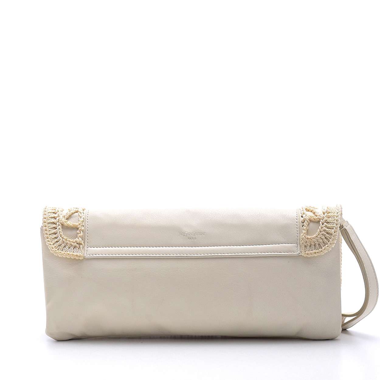 Yves Saint Laurent - White Leather Clutch 